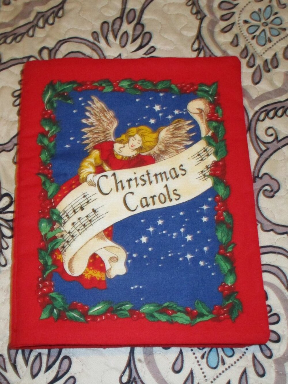 Cloth  Christmas Carols Soft Book Story Children 5 Christian Songs Baby Vtg